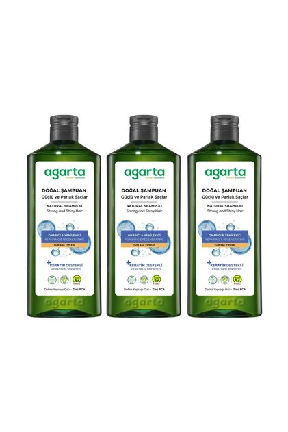 Natural Shampoo Strong and Shiny Hair 400 ml X 3 Pieces