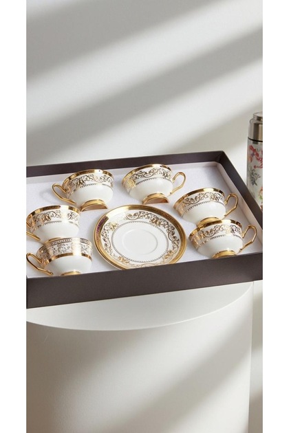 Tea or cappuccino cups and saucers set