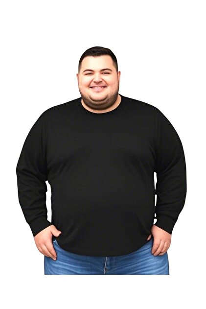sngl Erkek Büyük Beden Oversize Uzun Kollu T-shirt 3xl 4xl 5xl 6xl
