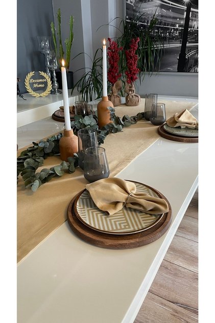 Pearl Velvet Textured Seamless Dark Beige Runner