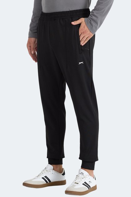 Flaunt Men's Black Sweatpants with Zipper Pockets