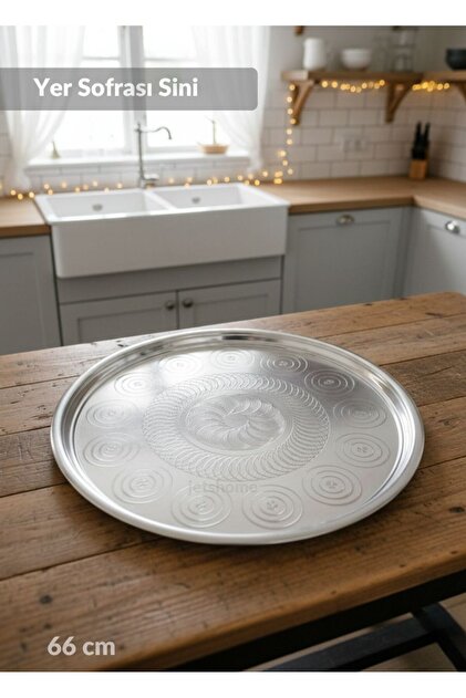 Food Tray Steel Floor Table 66 cm Stainless Presentation Tray No:70