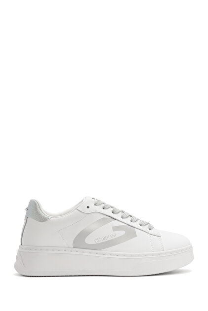ALBERTO GUARDIANI Kadın Beyaz New Era Bağcıklı Deri Sneaker