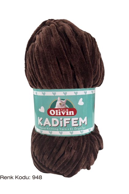 Olivin Kadife Örgü İpi Battaniye İpi Oyuncak İpi 100 Gram- Acı Kahve