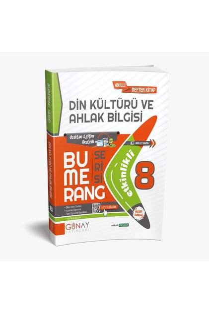 GÜNAY YAYINCILIK 8. SINIF BUMERANG DİN KÜLTÜRÜ VE AHLAK BİLGİSİ ETKİNLİKLİ AKILLI KİTAP (GÜNCEL MÜFREDAT)