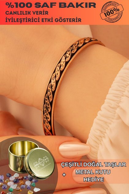 Women's Copper Bracelet - Cinem Model Women's Copper Handcuff Bracelet Bracelet