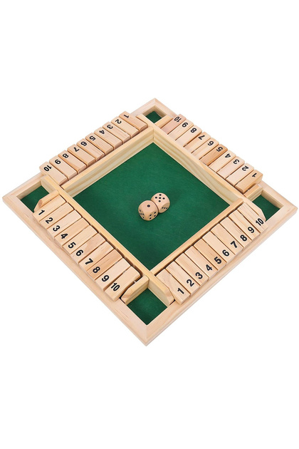 Joc Shut the box din lemn, 2-4 jucatori, nature