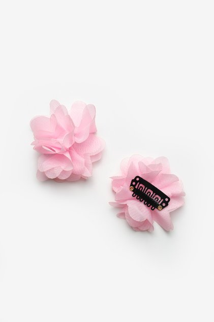 Rosa 2-teilige Tüll-Blumen-Haarspange für Babys