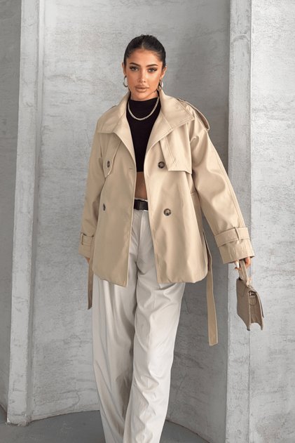 Bondit Short Trench Coat - Beige