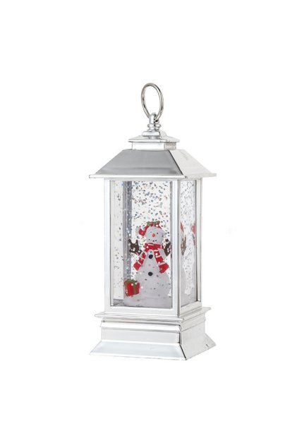 Decorațiune luminoasă, Flippy, felinar de Crăciun, cu lumină LED, ornament model om de zăpadă, 5,3x5,3x13 cm