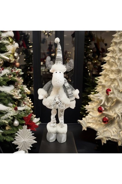 Figurină decorativă, pentru Crăciun, ren rabatabil, picioare telescopice, înălțime reglabilă 52-82 cm,