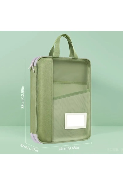 Transparent Mesh Wide-Angle Storage Bag,School Office Work Organizer Briefcase
