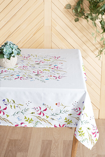 Liquid-Proof, Stain-Resistant, 100% Cotton Special Fabric Design, Floral Pattern Tablecloth 145X225