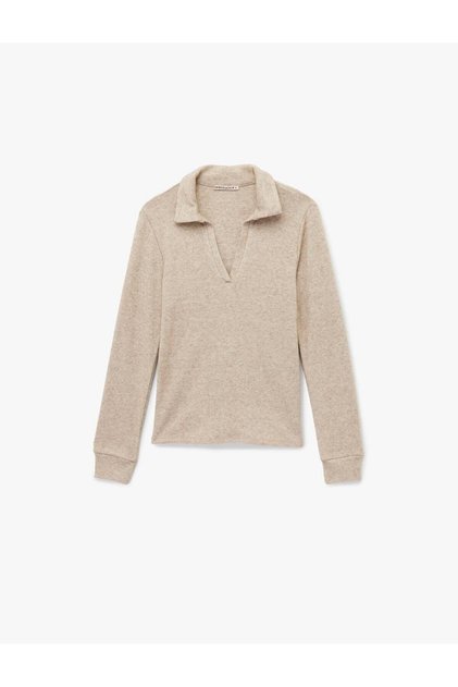 Rahat Kesim Uzun Kollu Polo Yaka Triko Pijama Üstü (AW 25)