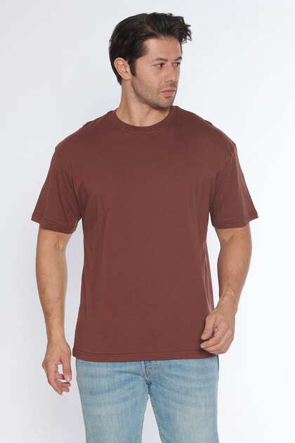Black Horn Erkek Bisiklet Yaka %100 Pamuk Oversize T-Shirt