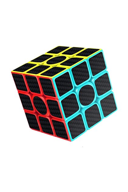 ملصقات غير لامعة مضادة للانزلاق لمكعب روبيك، حواف دائرية، لون أسود، 5.6×5.6×5.6 سم