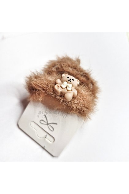 Brown figured plush small rubber buckle children's kindergarten school 02