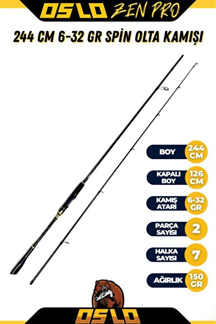 Oslo Zen Pro 244cm 6-32gr Spin Olta Kamışı - Fiyatı, Yorumları