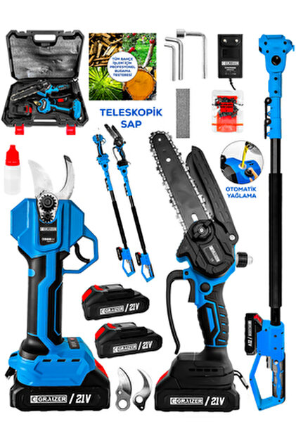 Graizer T 21 Vf Platinum 2 Akülü Kömürsüz Şarjlı Ağaç Dal Kesme