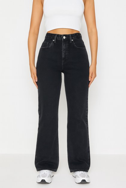 New Season Lara Black High Waist Wide Leg Jeans