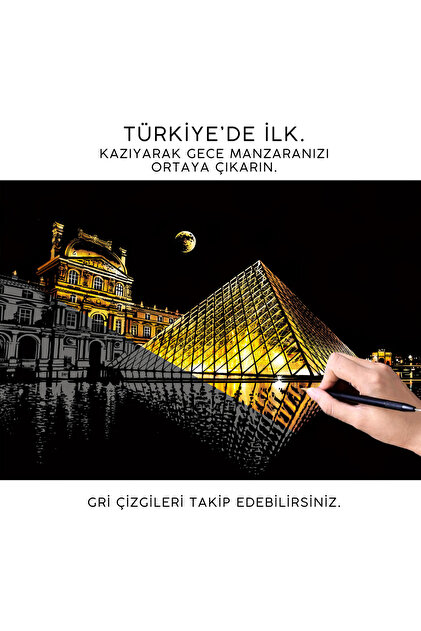 Kazart Kazıma Sanatı - LOUVRE SETİ 2 Kalem Dahil, A3, Hediyelik
