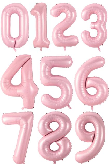 Pembe 76 CM Büyük Boy Rakam Balon Doğum Günü Yaş Parti Balonu Rakam Balon Yaş Balon