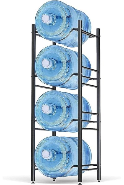 Water Bottle Storage Stand, 4 Tier Water Bottle Holder, 5 Gallons Heavy Duty Water Jug Rack for Kitc