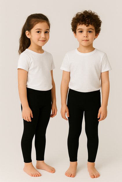 Girls' and Boys' Thermal Winter Leggings with Raised Lines
