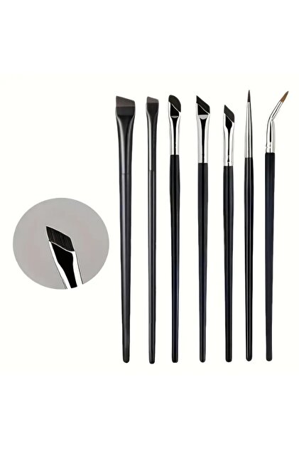 7 Parça Açılı Göz Makyaj Fırça Seti , Eyeliner Seti