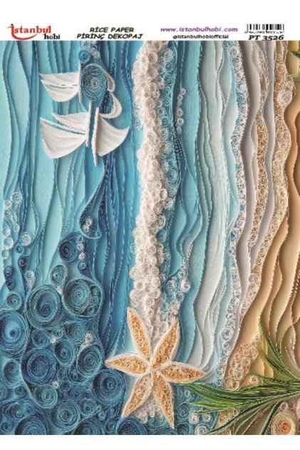 Brass Decopage Paper 30X42Cm Pt-3526 Sea