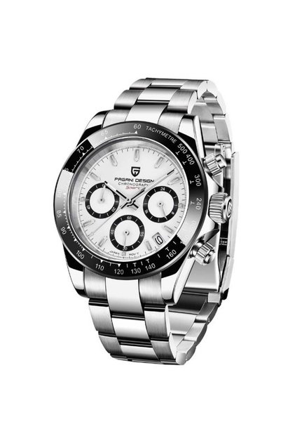 Chronograph Panda White Dial Stainless Steel Men’s Watch – PD1644