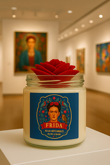 Frida Kahlo Koleksiyon Mum–İlham Veren Kadınlar Serisi, %100 Doğal , El Yapımı, Dekoratif & Kokulu