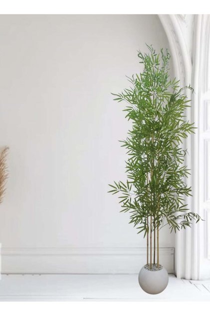 Bamboo Tree Branches with White Pot 210cm
