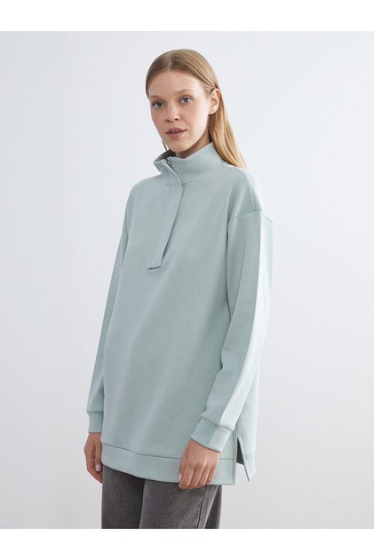 Özmarka New Season Stand Collar Women's Sweatshirt Tunic