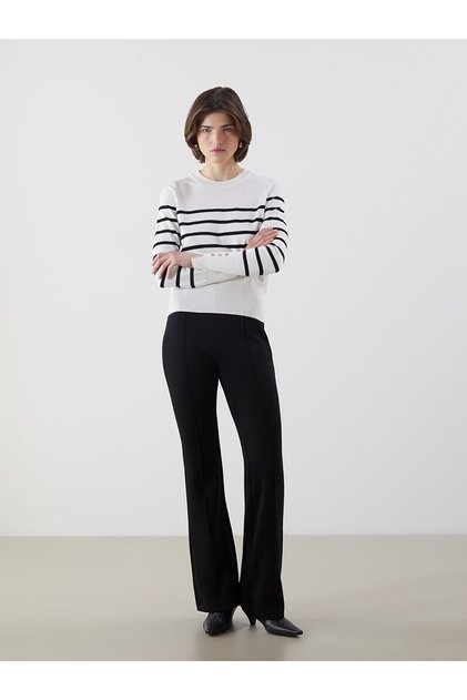Elastic Waist Spanish Leg Women's Trousers