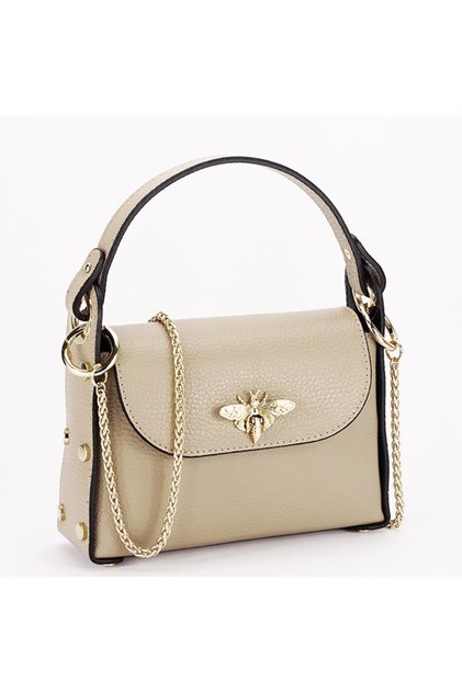 Малка чанта от естествена кожа B-1602, цвят Taupe