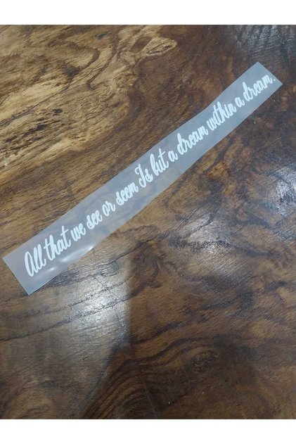 Iron-On White Text Transfer Printing Arma 28X2 cm