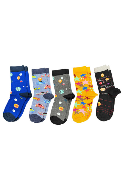 Boys' Colorful Patterned Casual Cotton Seamless Socks