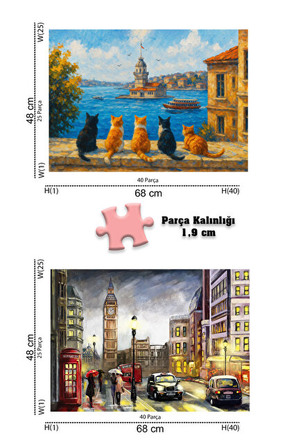 Neverland 4 ADET 1000 PARÇA PUZZLE -KAPADOKYA VE İSTİKLAL CADDESİ