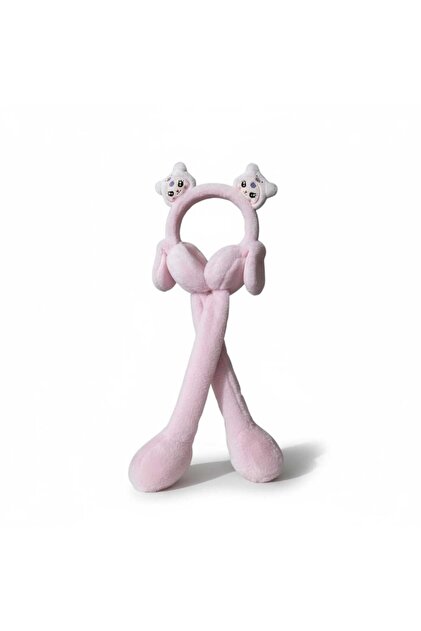 Căști de iarnă cu figurine de pluș pentru copii, urechi mobile și sunet în mișcare