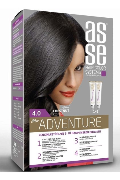 Turkish hair dye, chestnut brown, shade 4.0