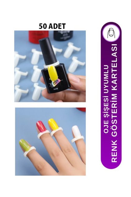 Oje Şişesi Uyumlu Oje Renk Gösterim Kartelası 50'li Paket