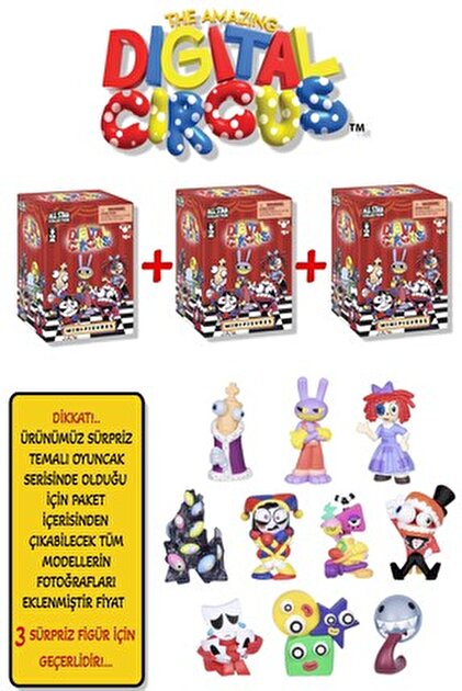 TOYFEST 4 ADET Amazing Digital Circus All Star Mini Figür 5 CM 4