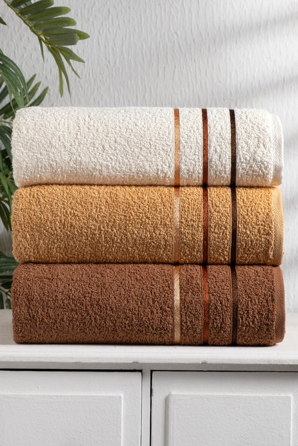 Set 3 prosoape Mira, 100% bumbac, prosop de corp și de baie, 70x140 cm