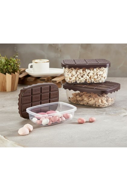 Set cutie SC-4275 CHOCO, 3 piese (500 ml, 1100 ml, 1700 ml), maro