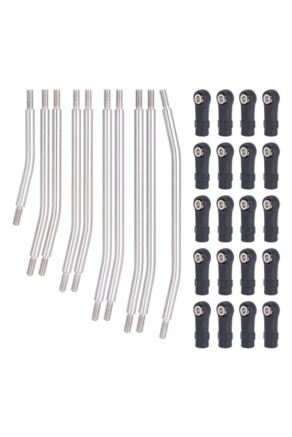 324mm 10Pcs Stainless Steel Links Rod Set with Ball End 313/324mm Wheelbase for 1/10 RC Crawler Car