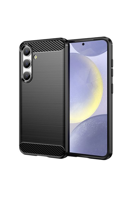 Кейс Carbon Resistance за Samsung Galaxy S24 FE, Удароустойчив, Черен