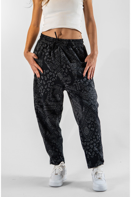 Women's Patterned Jacquard Trousers with Front Pockets