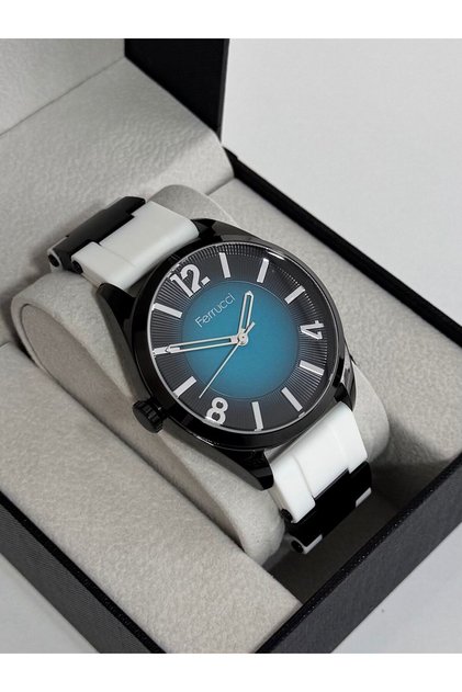 Men's Watch with Metal Case, Durable Silicone Strap, 30 Meters Water Resistant