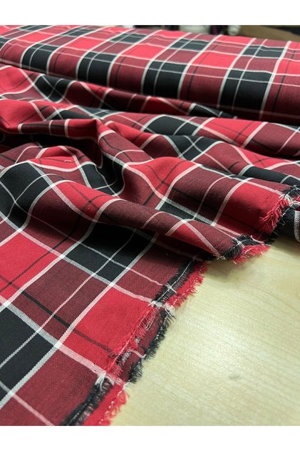 Cotton Plaid Fabric Width 150cm Dress Shirt Tunic Etc. Does Not Contain Polyester, It Is Flowy